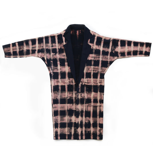 SCRATCHED PLAID COAT